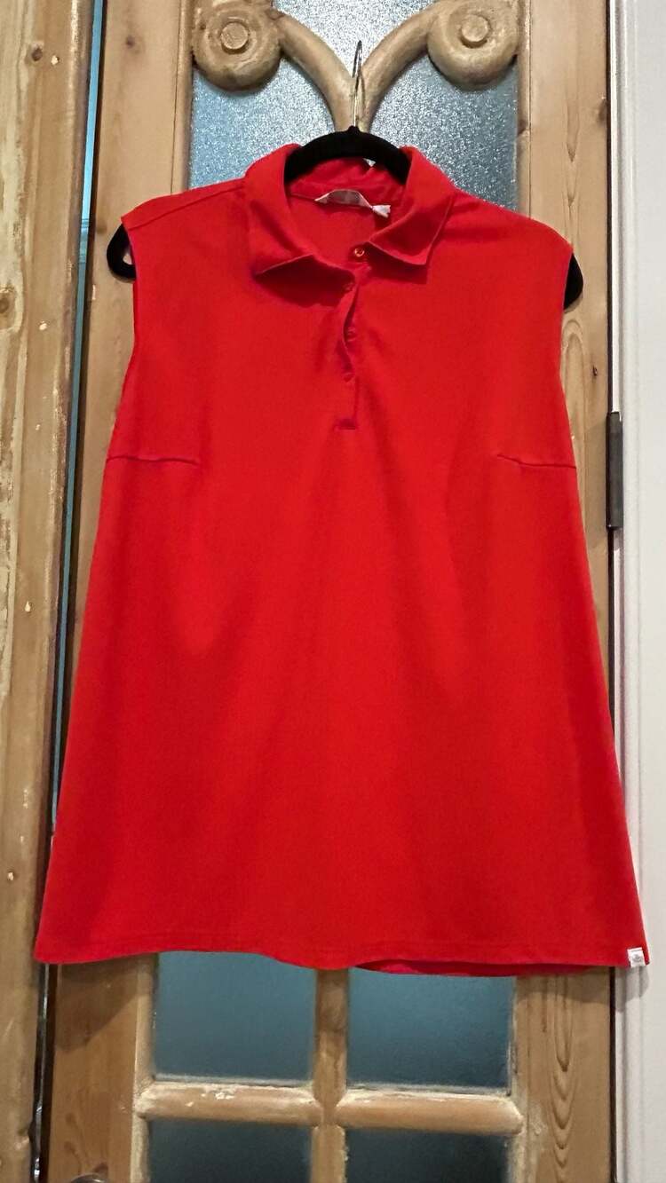 Lady Hagen Sleeveless Polo Shirt Size 1X Red Golf Tennis Top